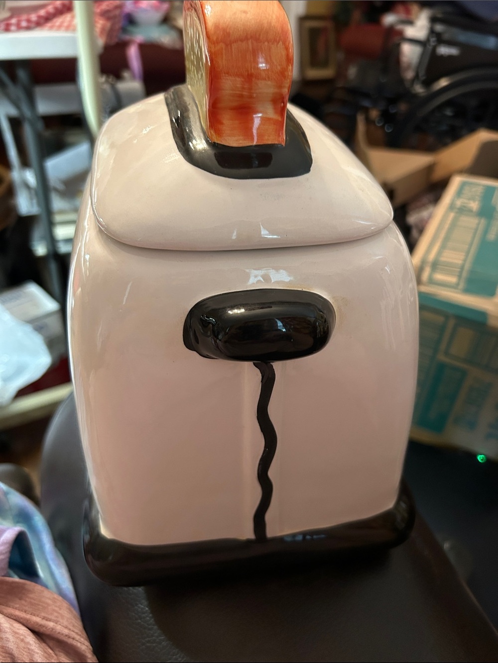 Vintage Ceramic Toaster Cookie Jar/Lid !  Great Condition